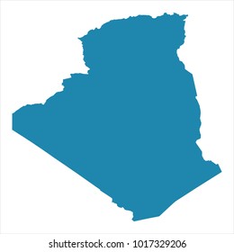 Abstract - High Detailed blue Map of Algeria isolated on white background. for your web site design map logo, app, ui, Travel vector illustration eps10.