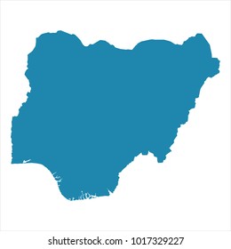 Abstract - High Detailed blue Map of Nigeria isolated on white background. for your web site design map logo, app, ui, Travel vector illustration eps10.