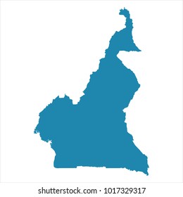 Abstract - High Detailed blue Map of Cameroon isolated on white background. for your web site design map logo, app, ui, Travel vector illustration eps10.