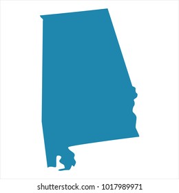 Abstract - High Detailed blue Map of Alabama isolated on white background. for your web site design map logo, app, ui, Travel vector illustration eps10.