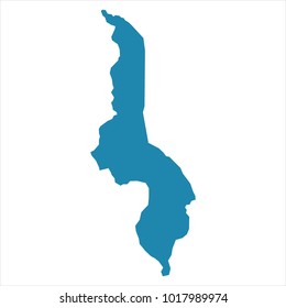 Abstract - High Detailed blue Map of Malawi isolated on white background. for your web site design map logo, app, ui, Travel vector illustration eps10.