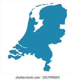 Abstract - High Detailed blue Map of Netherlands isolated on white background. for your web site design map logo, app, ui, Travel. Vector illustration Eps 10.