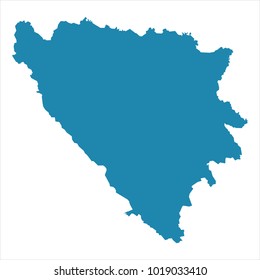Abstract - High Detailed blue Map of Bosnia and Herzegovina isolated on white background. for your web site design map logo, app, ui, Travel vector illustration eps10.