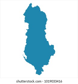 Abstract - High Detailed blue Map of Albania isolated on white background. for your web site design map logo, app, ui, Travel vector illustration eps10.