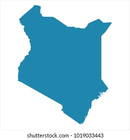 Abstract - High Detailed blue Map of Kenya isolated on white background. for your web site design map logo, app, ui, Travel vector illustration eps10.