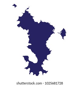 Abstract - High Detailed blue Map of Mayotte isolated on white background. for your web site design map logo, app, ui, Travel vector illustration eps10.