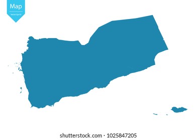 Abstract - High Detailed blue Map of Yemen isolated on white background. for your web site design map logo, app, ui, Travel vector illustration eps10.