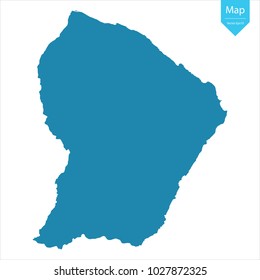 Abstract - High Detailed blue Map of French Guiana isolated on white background. for your web site design map logo, app, ui, Travel vector illustration eps10.
