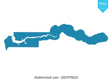 Abstract - High Detailed blue Map of Gambia isolated on white background. for your web site design map logo, app, ui, Travel vector illustration eps10.