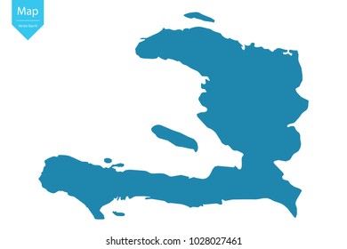 Abstract - High Detailed blue Map of Haiti isolated on white background. for your web site design map logo, app, ui, Travel vector illustration eps10.