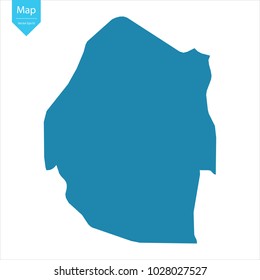 Abstract - High Detailed blue Map of Swaziland isolated on white background. for your web site design map logo, app, ui, Travel vector illustration eps10.