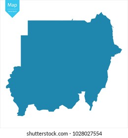 Abstract - High Detailed blue Map of Sudan isolated on white background. for your web site design map logo, app, ui, Travel vector illustration eps10.
