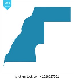 Abstract - High Detailed blue Map of Western Sahara isolated on white background. for your web site design map logo, app, ui, Travel vector illustration eps10.