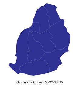 Abstract - High Detailed blue Map of Mauritius isolated on white background. for your web site design map logo, app, ui, Travel vector illustration eps10. white background vector.