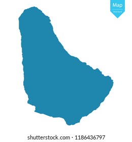 Abstract - High Detailed blue Map of Barbados isolated on white background. for your web site design map logo, app, ui, Travel vector illustration eps10. 