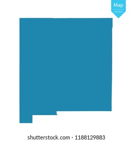 Abstract - High Detailed blue Map of New Mexico isolated on white background. for your web site design map logo, app, ui, Travel vector illustration eps10. 