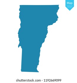 Abstract - High Detailed blue Map of Vermont isolated on white background. for your web site design map logo, app, ui, Travel vector illustration eps10.