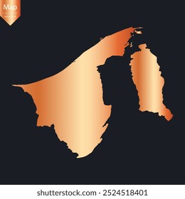 Abstract - High Detailed Copper Map of Brunei. Vector illustration eps10.	
