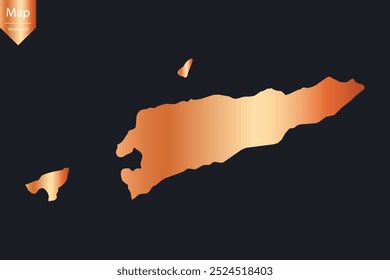 Abstract - High Detailed Copper Map of East Timor. Vector illustration eps10.	
