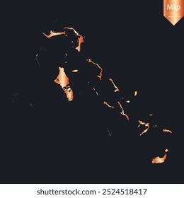 Abstract - High Detailed Copper Map of Bahamas. Vector illustration eps10.	
