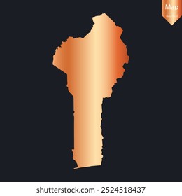 Abstract - High Detailed Copper Map of Benin. Vector illustration eps10.	
