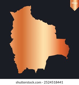 Abstract - High Detailed Copper Map of Bolivia. Vector illustration eps10.	

