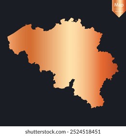 Abstractas - Mapa detallado de cobre de Bélgica. Ilustración vectorial eps10.	
