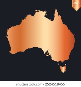 Resumo - Mapa de cobre detalhado da Austrália. Ilustração vetorial eps10.	
