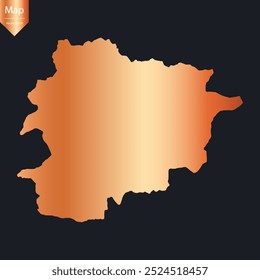 Abstrato - Mapa de cobre de Andorra. Ilustração vetorial eps10.	
