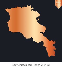 Abstract - High Detailed Copper Map of Armenia. Vector illustration eps10.	
