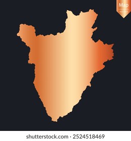 Abstract - High Detailed Copper Map of Burundi. Vector illustration eps10.	
