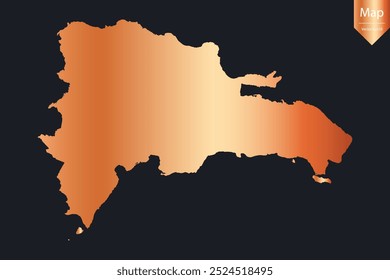 Abstract - High Detailed Copper Map of Dominican Republic. Vector illustration eps10.	
