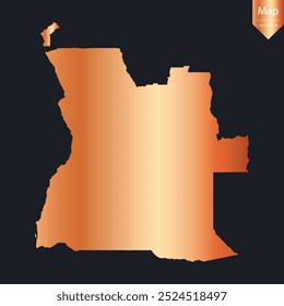 Abstract - High Detailed Copper Map of Angola. Vector illustration eps10.	
