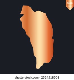 Abstract - High Detailed Copper Map of Dominica. Vector illustration eps10.	
