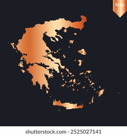 Abstract - High Detailed Copper Map of Greece. Vector illustration eps10.	
