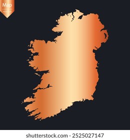 Abstract - High Detailed Copper Map of Ireland. Vector illustration eps10.	
