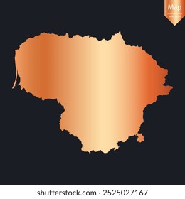 Abstract - High Detailed Copper Map of Lithuania. Vector illustration eps10.	
