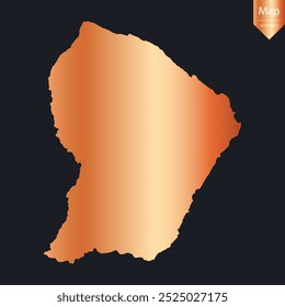 Resumo - Mapa de cobre detalhado da Guiana Francesa. Ilustração vetorial eps10.	
