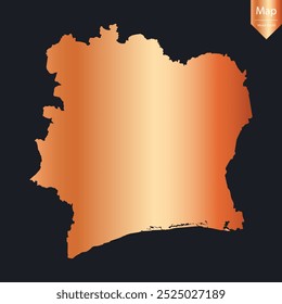 Abstractas - Mapa de cobre de Costa de Marfil. Ilustración vectorial eps10.	
