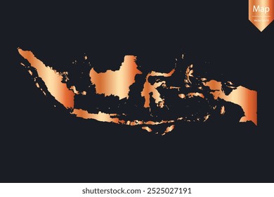 Abstract - High Detailed Copper Map of Indonesia. Vector illustration eps10.	

