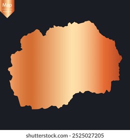Abstract - High Detailed Copper Map of Macedonia. Vector illustration eps10.	
