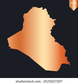 Abstract - High Detailed Copper Map of Iraq. Vector illustration eps10.	
