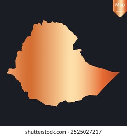 Abstract - High Detailed Copper Map of Ethiopia. Vector illustration eps10.	

