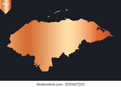 Abstract - High Detailed Copper Map of Honduras. Vector illustration eps10.	
