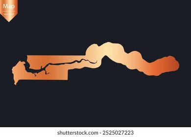 Abstract - High Detailed Copper Map of Gambia. Vector illustration eps10.	

