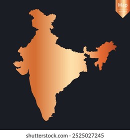 Abstract - High Detailed Copper Map of India. Vector illustration eps10.	

