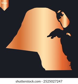 Abstract - High Detailed Copper Map of Kuwait. Vector illustration eps10.	
