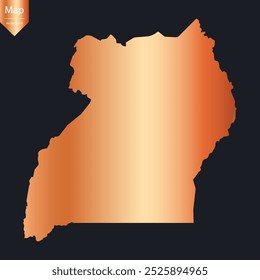 Abstract - High Detailed Copper Map of Uganda. Vector illustration eps10.	
