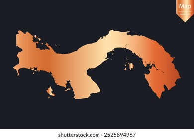 Abstract - High Detailed Copper Map of Panama. Vector illustration eps10.	
