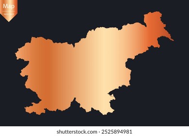 Abstract - High Detailed Copper Map of Slovenia. Vector illustration eps10.	
